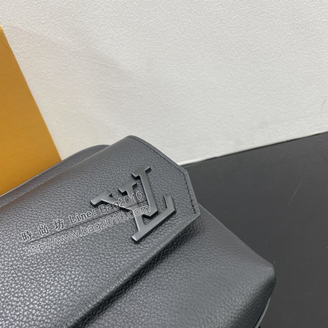 Lv路易威登2023專櫃新款Fastline郵差包 LV黑色小牛皮男士單肩斜挎包 M22482 M22611 ydh5089